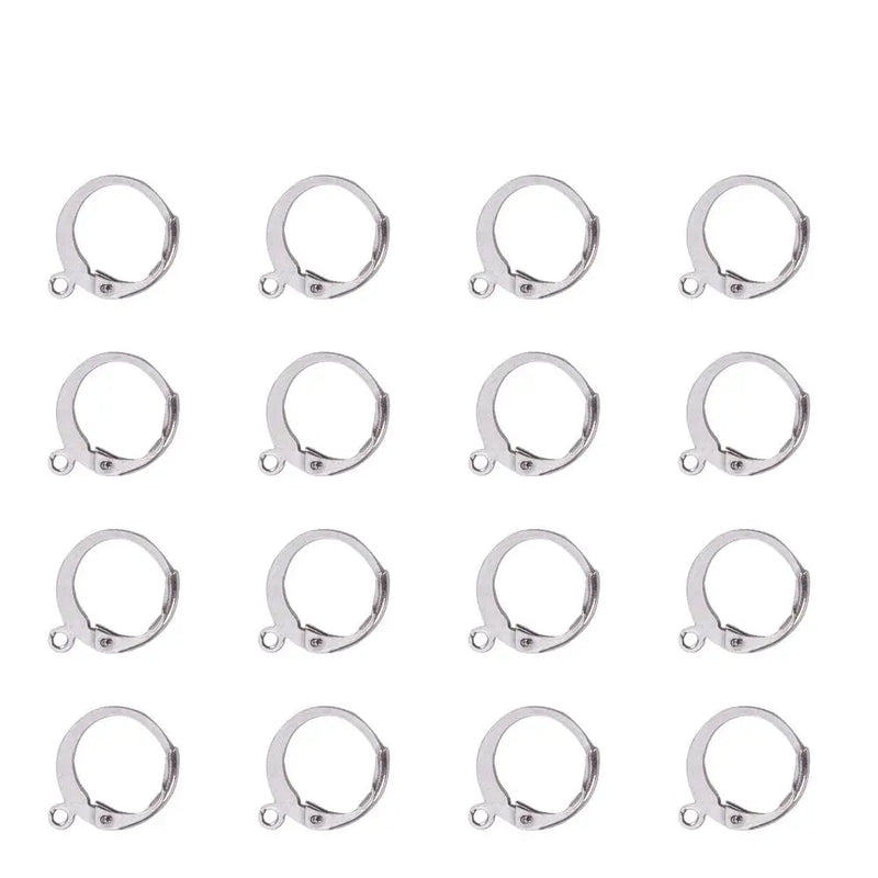 100Pcs Stainless Steel Leverback Earring Clasp Hooks