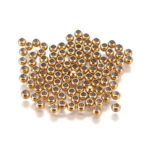 100Pcs Stainless Steel Spacer Beads 3x2mm Hole: 1.6mm