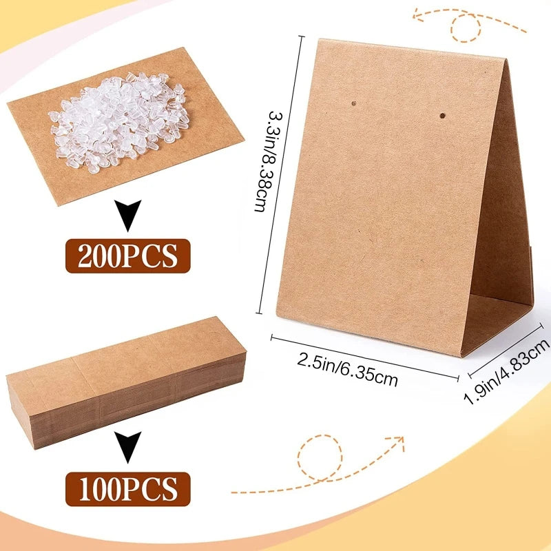 100Pcs Earring Display Cards Blank Holder Paper for Jewelry Packaging