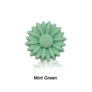 100 Pcs Sunflower Daisy Silicone Beads 22mm Soft Chew Necklace