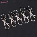 100Pcs Swivel Lobster Clasp Clips Key Hook Split Key Ring Findings For Keychains