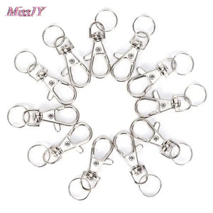 100Pcs Swivel Lobster Clasp Clips Key Hook Split Key Ring Findings For Keychains