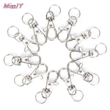 100Pcs Swivel Lobster Clasp Clips Key Hook Split Key Ring Findings For Keychains