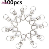 100Pcs Swivel Lobster Clasp Clips Key Hook Split Key Ring Findings For Keychains