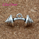 100Pcs Tibetan Silver BARBELL Charm Pendant 21x10mm