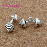 100Pcs Tibetan Silver BARBELL Charm Pendant 21x10mm