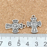 100Pcs Tibetan Silver Cross Charms Pendants 18x24mm