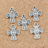 100Pcs Tibetan Silver Cross Charms Pendants 18x24mm
