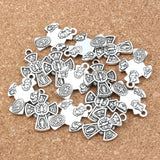 100Pcs Tibetan Silver Cross Charms Pendants 18x24mm