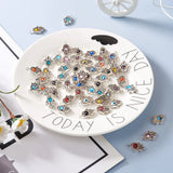 100Pcs Tibetan Style Hamsa Hand Pendants with Eye Lampwork Bead