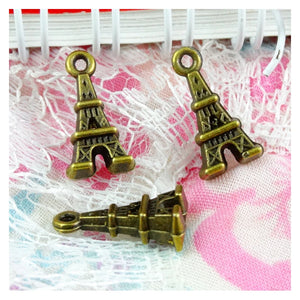 100Pcs Tower Charms 15.5*8mm DIY Jewelry Making Pendant Antique Silver Plated