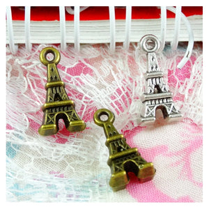 100Pcs Tower Charms 15.5*8mm DIY Jewelry Making Pendant Antique Silver Plated