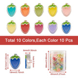100Pcs Acrylic Strawberry Beads 10 Colors 25.5mm for Bracelet DIY Jewelry