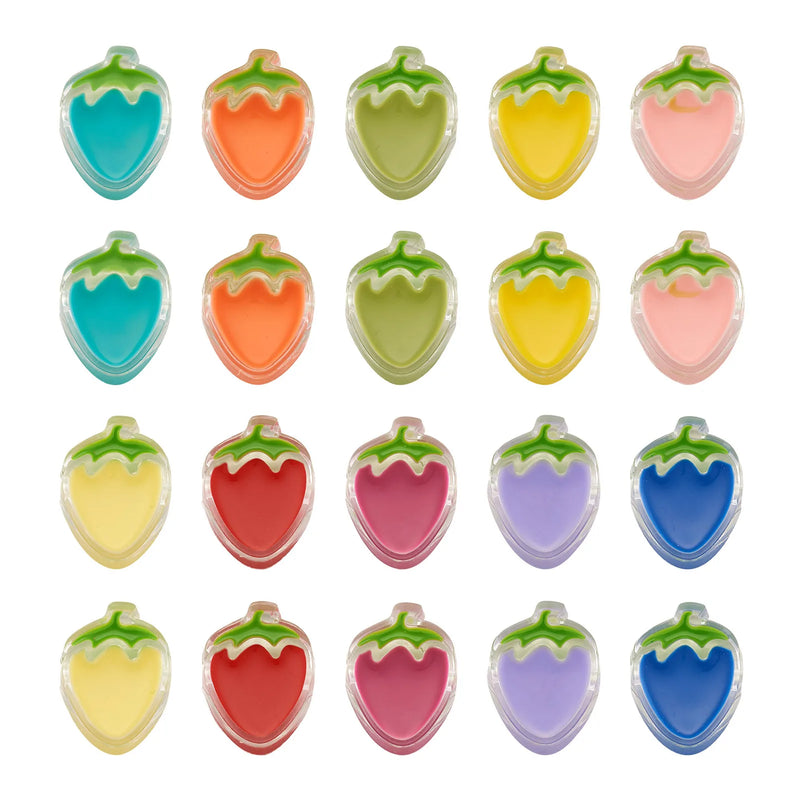 100Pcs Acrylic Strawberry Beads 10 Colors 25.5mm for Bracelet DIY Jewelry
