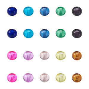 100Pcs Transparent Glass European Beads Rondelle Mixed 14mm Large Hole Bead