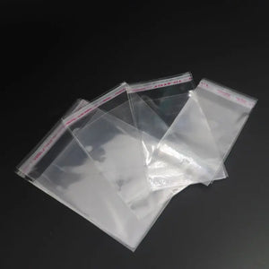 100Pcs Transparent Plastic Bag Self-Adhesive Pouches Wedding Engagement Beads