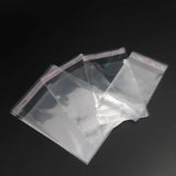100Pcs Transparent Plastic Bag Self-Adhesive Pouches Wedding Engagement Beads
