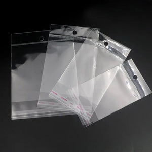 100Pcs Transparent Plastic Bag Self-Adhesive Pouches Wedding Engagement Beads