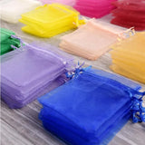 100Pcs Tulle Bag Drawstrings Pouches Jewelry Gift Display Wedding Gift Bag