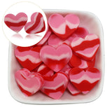 100Pcs Heart Silicone Beads Love Red Pink Pearl For Pacifier Necklace