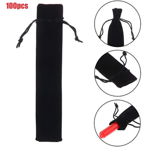 100Pcs Velvet Pen Pouch Drawstring Bag Single Pen Holder Packaging Sleeve
