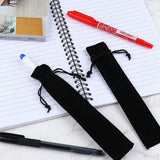 100Pcs Velvet Pen Pouch Drawstring Bag Single Pen Holder Packaging Sleeve
