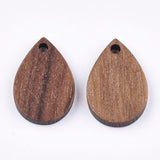 100Pcs Walnut Wood Pendants Geometric Wooden Teardrop Charms