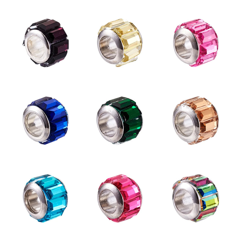 100Pcs Lampwork Glass European Beads for Jewelry Making