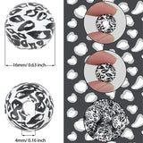 100Pcs Leopard Painted 16Mm Wooden Beads Round Polished Wood Bead for Home Decor