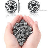 100Pcs Leopard Painted 16Mm Wooden Beads Round Polished Wood Bead for Home Decor