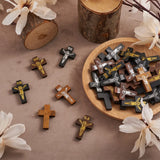 100Pcs Wooden Crucifix Cross Charms for Easter Jewelry Making
