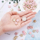 100Pcs Enamel Flower Charms Pendants For DIY Jewelry Making