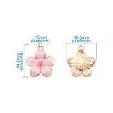 100Pcs Enamel Flower Charms Pendants For DIY Jewelry Making