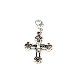 100Pcs Jesus Christ Crucifix Cross Charm Bead With Lobster Clasp