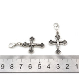 100Pcs Jesus Christ Crucifix Cross Charm Bead With Lobster Clasp