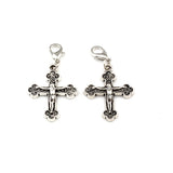 100Pcs Jesus Christ Crucifix Cross Charm Bead With Lobster Clasp