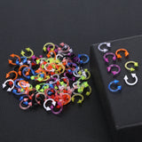 100Pcs 16G Horseshoe Piercing Spike Circular for Septum Acrylic Mix Nose Ring