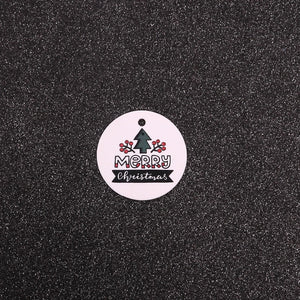 100Pcs Round Tag Merry Christmas DIY Wish Card Colorful For Party