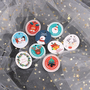 100Pcs Round Tag Merry Christmas DIY Wish Card Colorful For Party