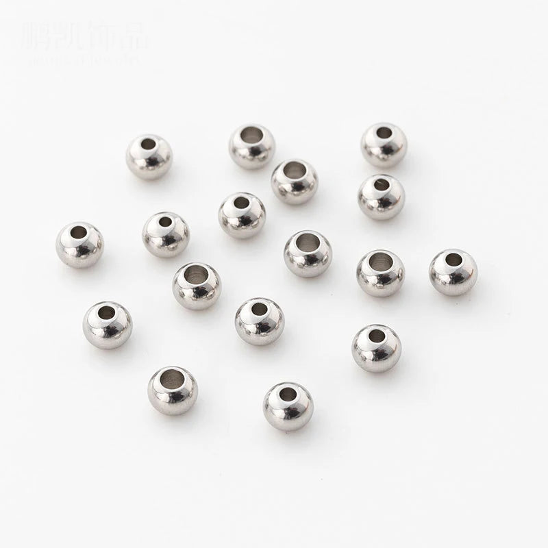 100Pcs/lot 6mm Silver Spacer Beads DIY Jewelry Making