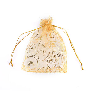 100Pcs Organza Drawstring Gift Bag Jewelry Pouches Storage Bags