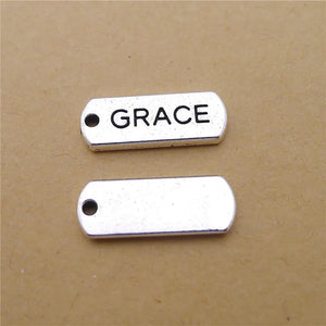 100Pcs/lot GRACE Letter Charms for Jewelry Making DIY