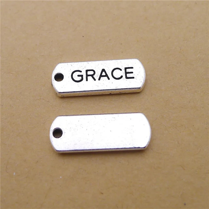 100Pcs/lot GRACE Letter Charms for Jewelry Making DIY