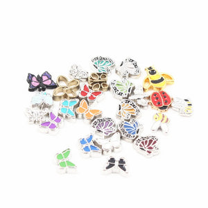 100 Pcs Butterfly Charm Bee Floating Charms for Floating Locket