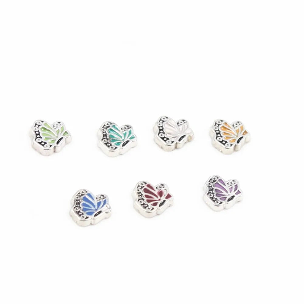 100 Pcs Butterfly Charm Bee Floating Charms for Floating Locket