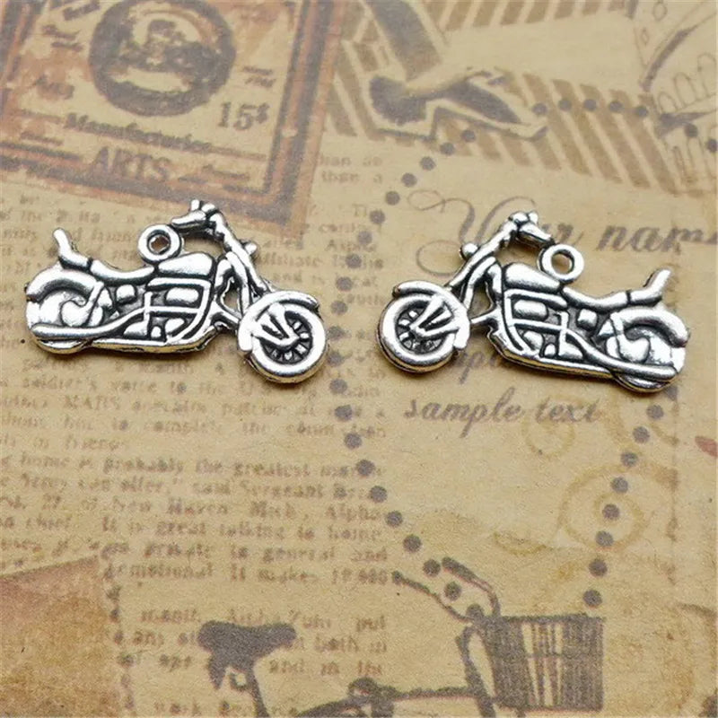 100Pcs/lot Motorcycle Charms 24*14MM DIY Vehicle Jewelry Accessories