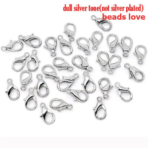 100Pcs/lot Zinc Alloy Jewelry Findings Lobster Clasp Hooks Vintage Clasps 12mm