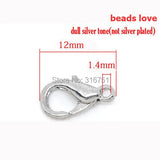 100Pcs/lot Zinc Alloy Jewelry Findings Lobster Clasp Hooks Vintage Clasps 12mm