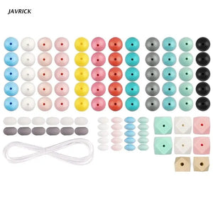 100Pcs Polyhedron Silicone Teething Beads Baby Teether DIY Necklace