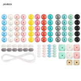 100Pcs Polyhedron Silicone Teething Beads Baby Teether DIY Necklace